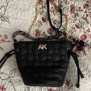 Anne Klein Black Crossbody Bag with Gold Accents